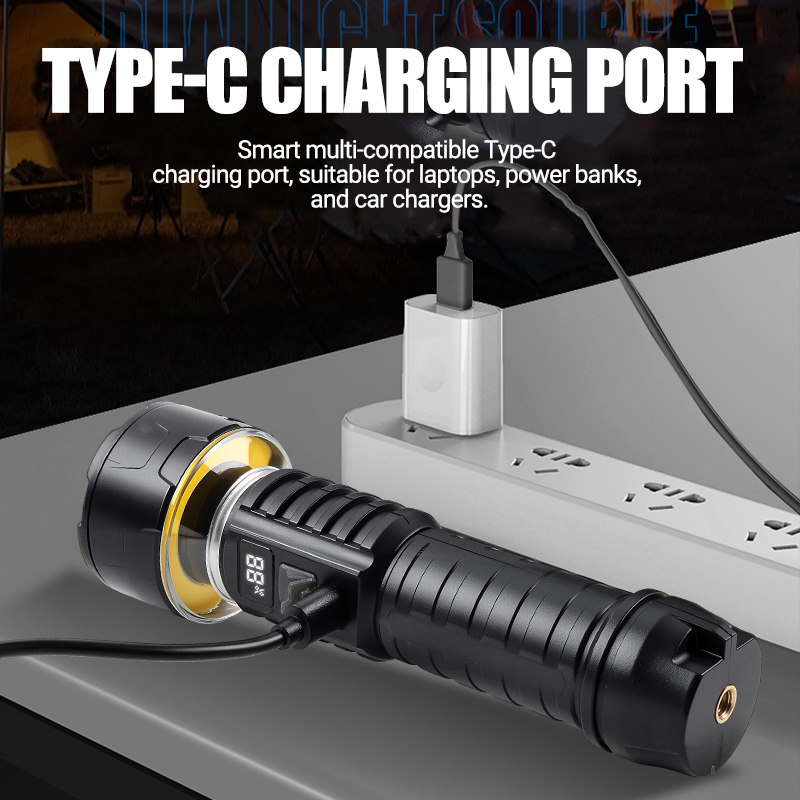 COB LED Flashlight Rechargeabl - Outdoor Adventure Trips ulasan dan harga